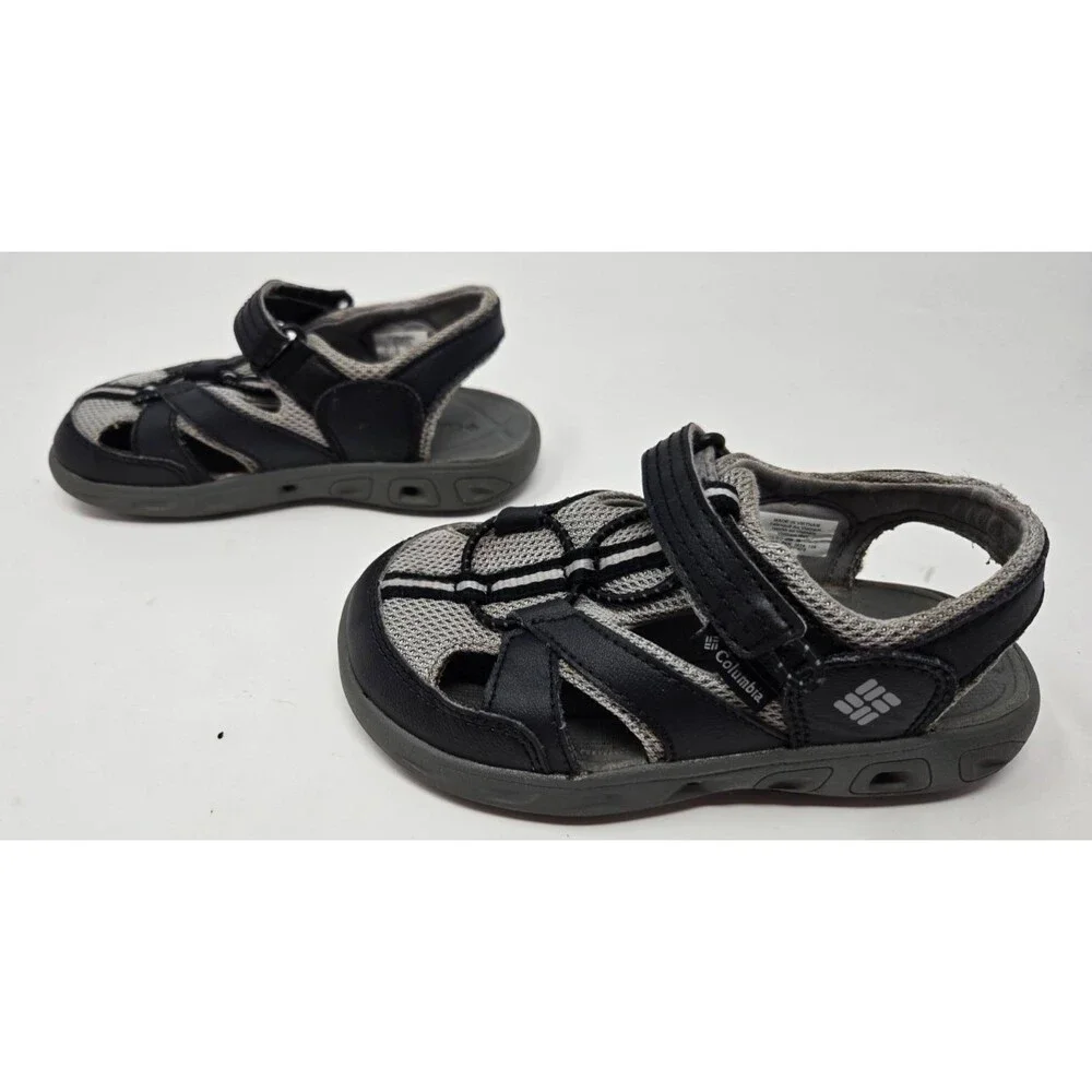 Columbia Toddler Boys Fisherman Sandals Sz 11 Black Gray Outdoor Water Shoes